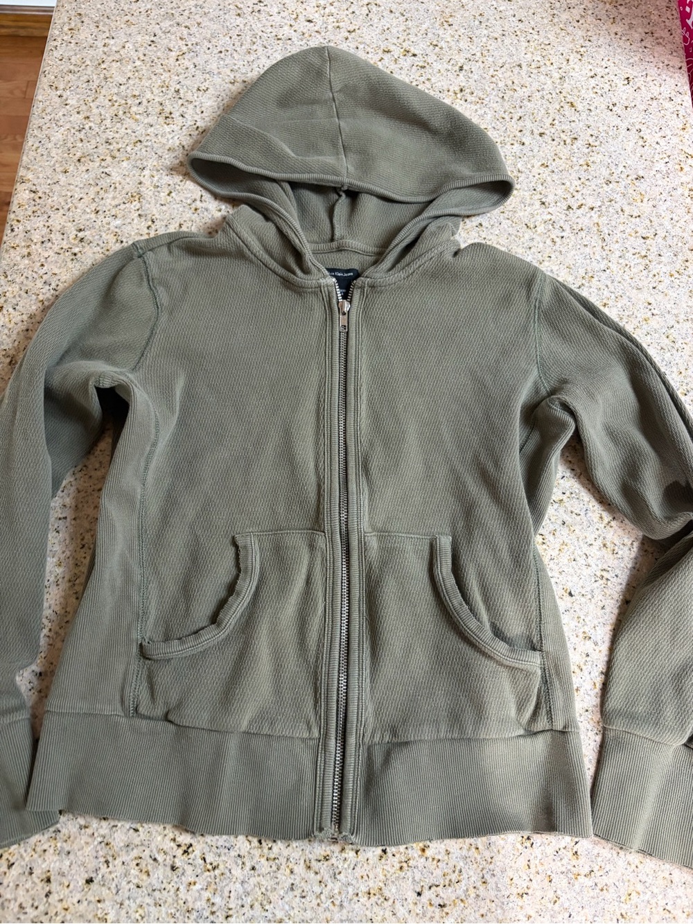Calvin Klein Olive Green Zip-Up Hoodie Jacket